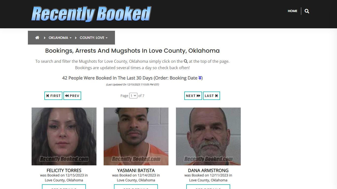 Recent bookings, Arrests, Mugshots in Love County, Oklahoma